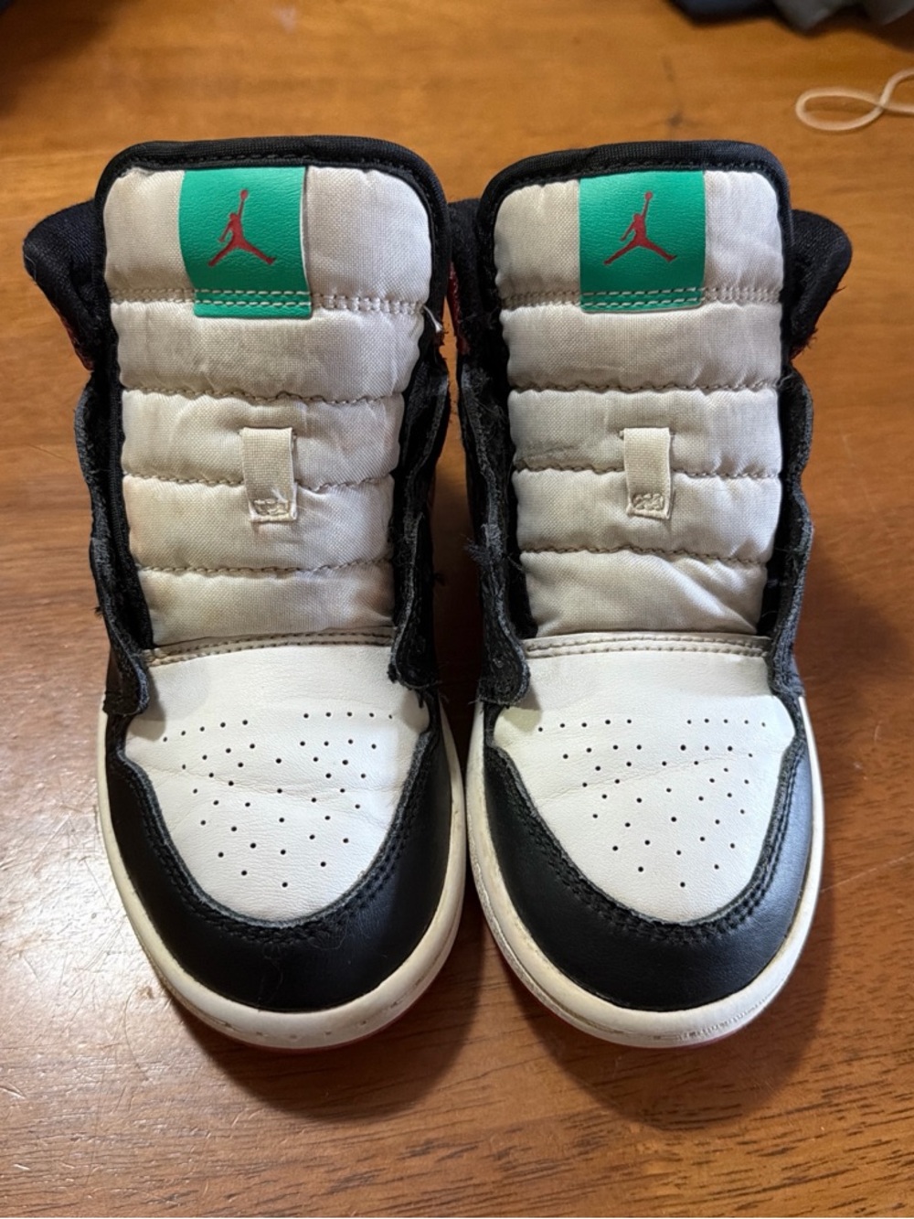 Jordan Toddler High-Top Sneakers in White, Black & Teal